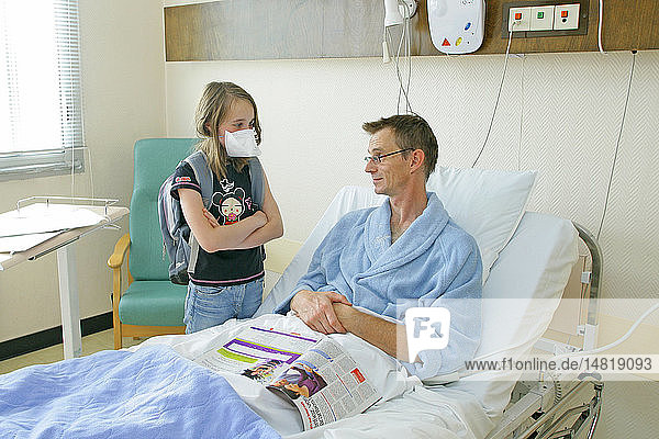 MALE HOSPITAL PATIENT VISITING