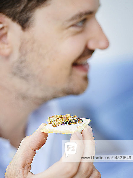 Man eating insect