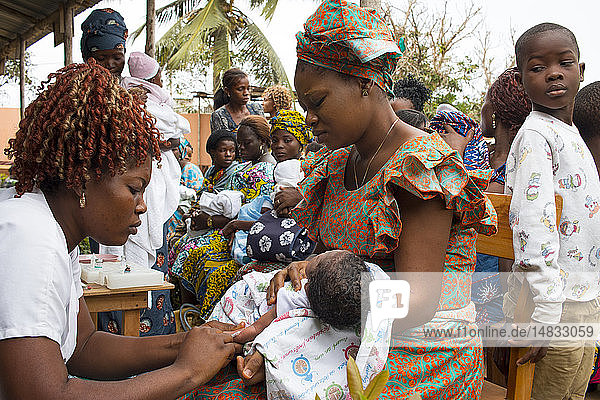 Reportage in a health center in Lome  Togo. Vaccination.