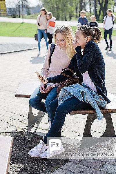 Kids on school courtyard