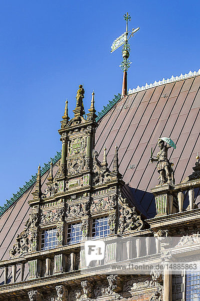 Deutschland  Freie Hansestadt Bremen  Marktplatz  Rathaus  Detail der Hausfassade