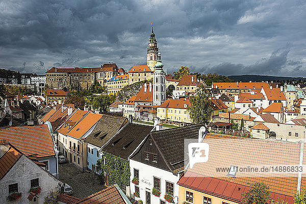 Tschechische Republik  Cesky Krumlov  Blick über die historische Altstadt
