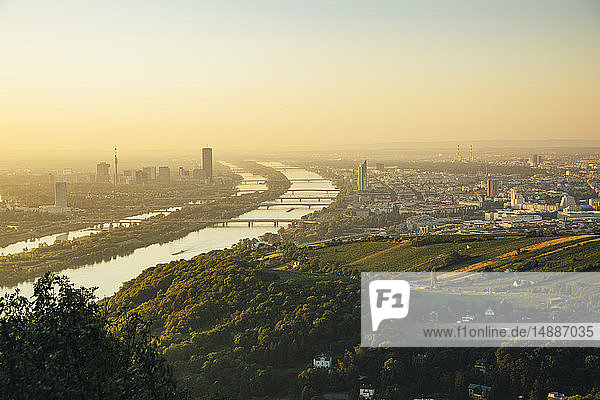 Austria  Vienna  view from Kahlenberg at sunrise