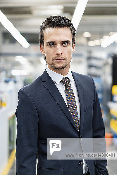 Porträt eines selbstbewussten Geschäftsmannes in einer Fabrik