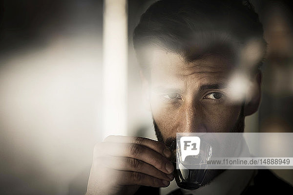 Businessman enjoying his coffee