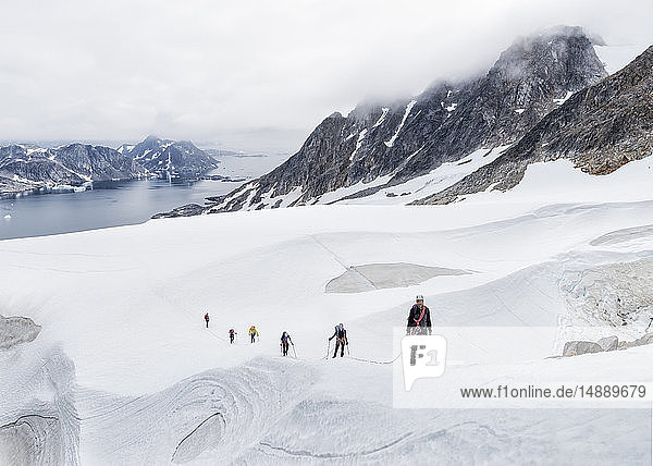 Greenland  Sermersooq  Kulusuk  Schweizerland Alps  group of people walking in snow