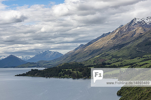 Mountains by Lake Wakatipu near Queenstown New Zealand