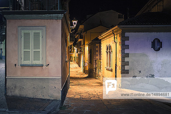 Italy Lombardy Oltrepo Pavese Varzi by night
