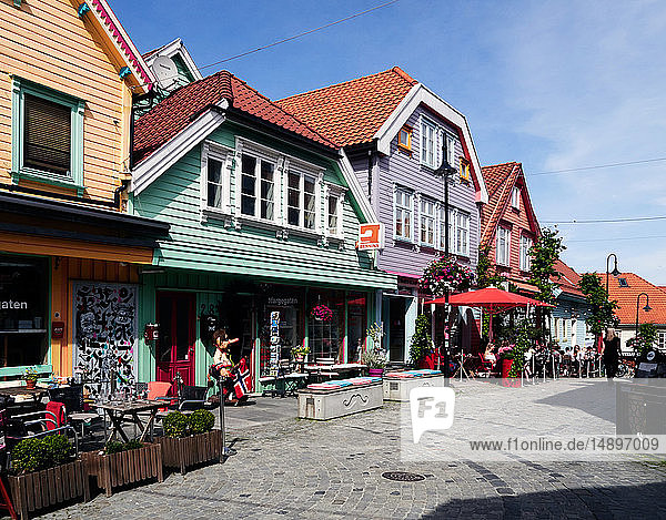Europa  Norwegen  Bezirk Rogaland  Stadt Stavanger  Die beliebte Farbstraße'.