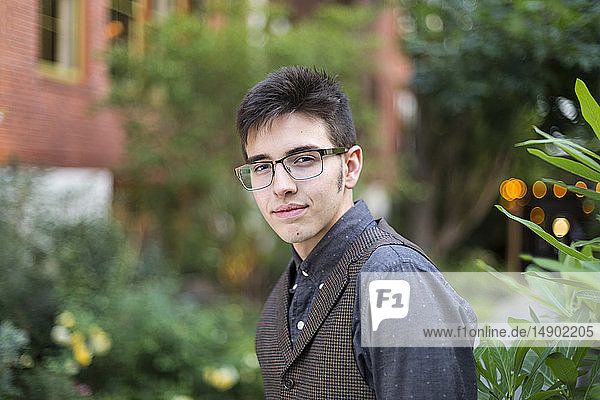 Portrait of a young man wearing formal wear; Bothell  Washington  United States of America