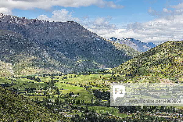 Beautiful Queenstown viewed from the Arrow Junction Lookout Point; Queenstown South Island New Zealand