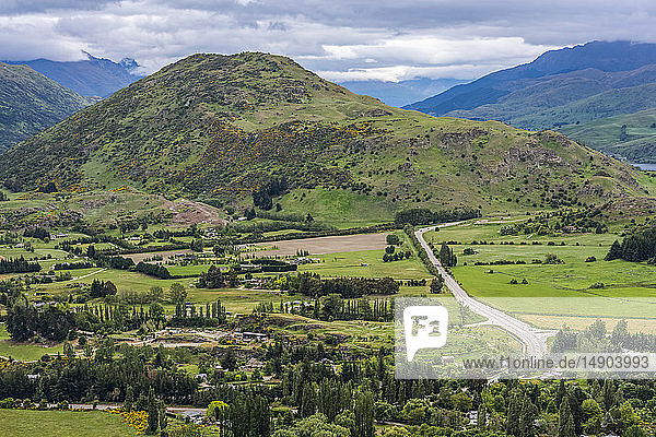 Beautiful Queenstown viewed from the Arrow Junction Lookout Point; Queenstown South Island New Zealand