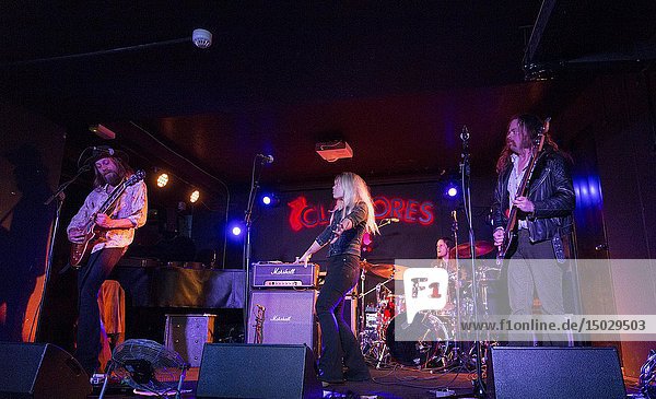 Madrid  Spain- April 25: Heavy Feather rock band performs in concert at Sala Clamores on april 25 2019 in Madrid  Spain (Photo by: Angel Manzano)