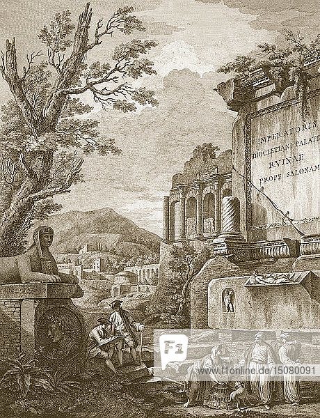 Pl. I from 'Ruins of the Palace of Emperor Diocletian at Spalatro in Dalmatia'  pub. 1764. Creator: Robert Adam (1728-92).