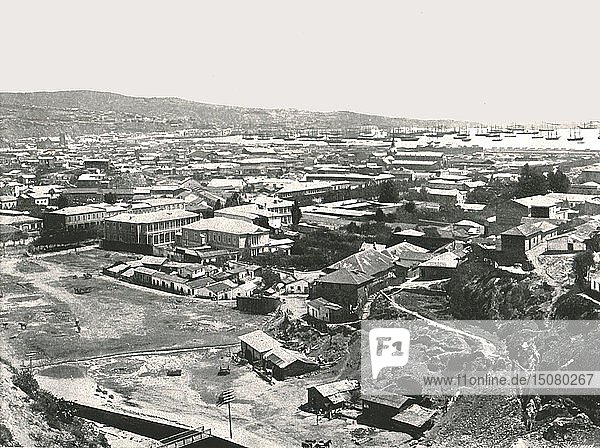 Gesamtansicht der Stadt  Valparaiso  Chile  1895. Schöpfer: Unbekannt.