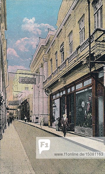 Obispo-Straße  Havanna  Kuba   um 1910. Schöpfer: Unbekannt.