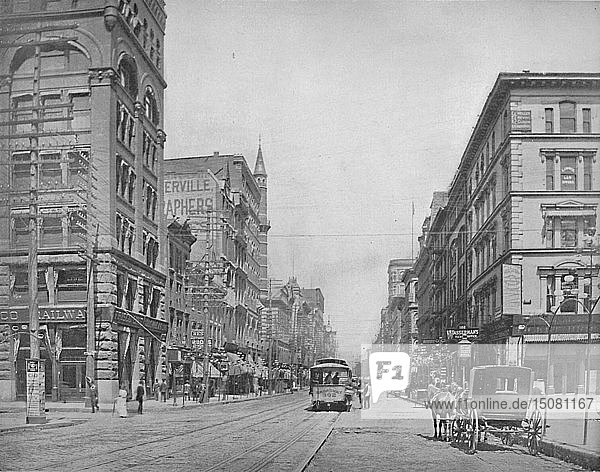 Broadway  nördlich der Chestnut Street  St. Louis   um 1897. Schöpfer: Unbekannt.