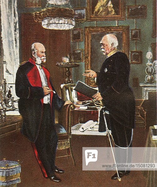 Kaiser und Kanzler  1871  (1936). Schöpfer: Unbekannt.