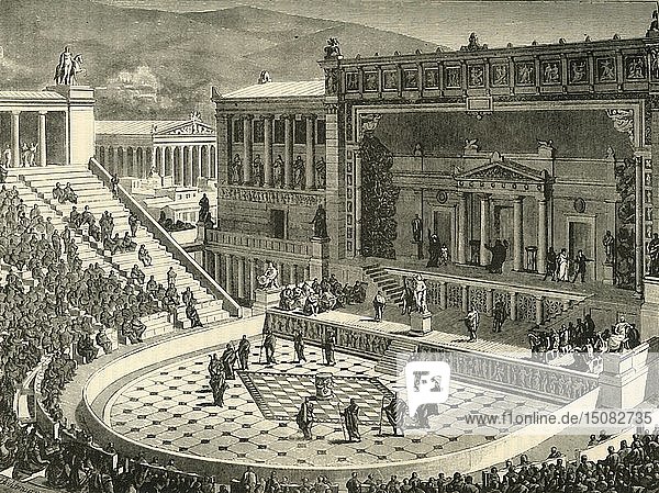 Theater des Dionysos in Athen  1890. Schöpfer: Unbekannt.
