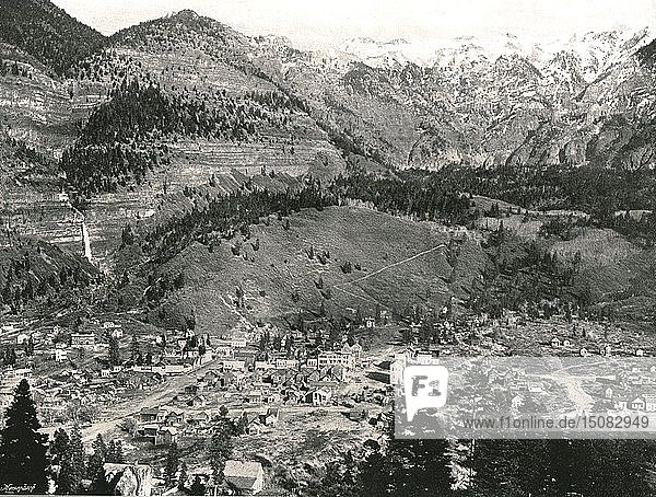Gesamtansicht von Ouray und den Rocky Mountains  USA  1895. Schöpfer: Unbekannt.