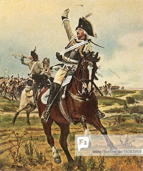 General Seydlitz gives the signal to advance at Rossbach  5 November 1757  (1936). Creator: Unknown.
