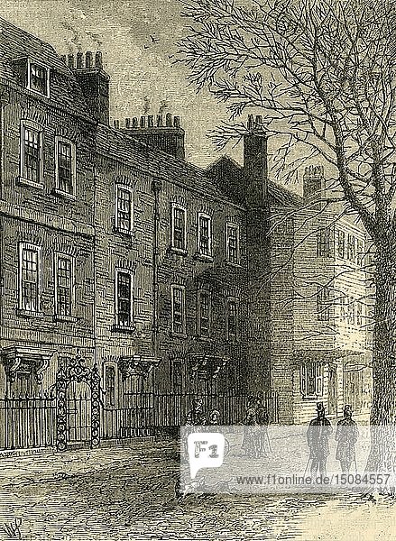 Alte Häuser in der Church Row   um 1876. Schöpfer: Unbekannt.