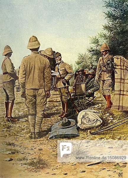 'The Surrender of General Cronje to Lord Roberts at Paardeberg...'  27 February 1900  (1901). Creator: Donald E M'Cracken.