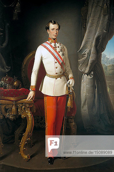Porträt von Franz Joseph I. von Österreich  zwischen 1857 und 1859.