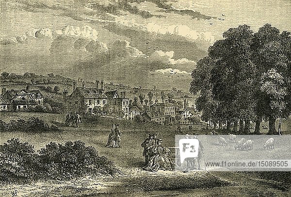 Pond Street  Hampstead  im Jahr 1750   (um 1876). Schöpfer: Unbekannt.