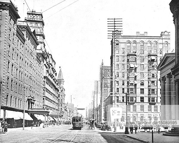 Hauptstraße  Rochester  Bundesstaat New York  USA  um 1900. Schöpfer: Unbekannt.