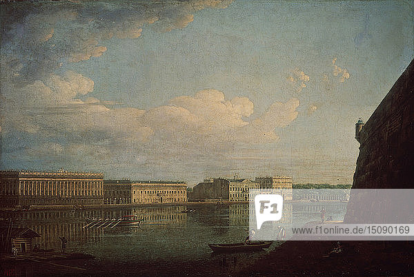 Das Schlossufer von der Peter-und-Paul-Festung aus gesehen  1794. Künstler: Alexejew  Fjodor Jakowlewitsch (1753-1824)