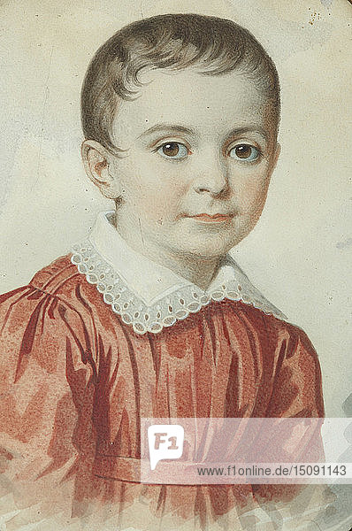 Porträt von Eugenia Kochubey als Kind  1849. Schöpfer: Hampeln  Carl  von (1794-nach 1880).