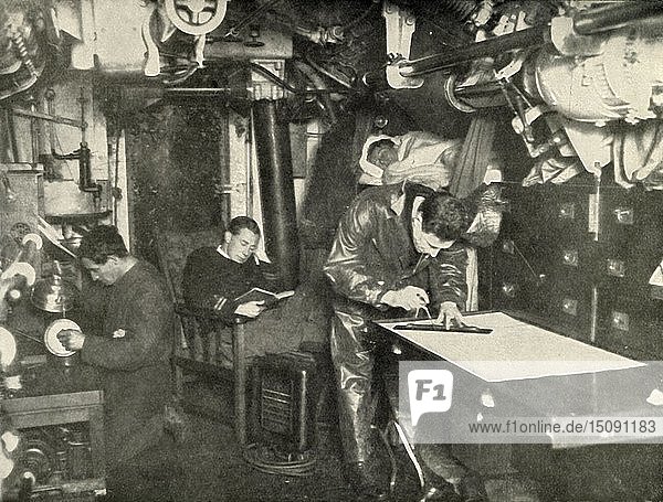 'At the Bottom of the Sea. In the wardroom of a submarine'  (1919). Creator: Unknown.