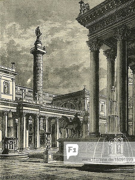 'The Forum and Column of Trajan (restoration)'  1890. Creator: Unknown.