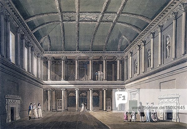 Bath  der Konzertsaal  Pub. 1805. Schöpfer: John Claude Nattes (1765-1822).