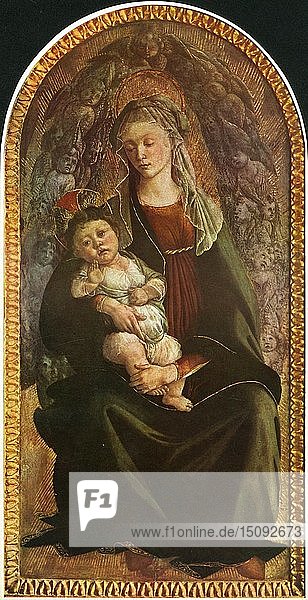 Madonna in Herrlichkeit mit Seraphim   um 1469-1470  (1937). Schöpfer: Sandro Botticelli.