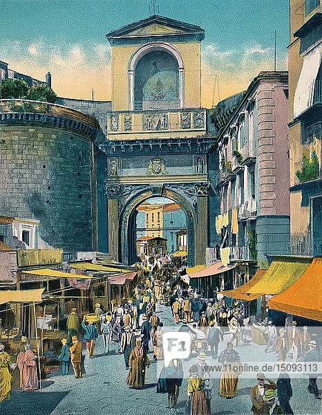 Neapel - Porta Capuana   um 1900. Schöpfer: Unbekannt.