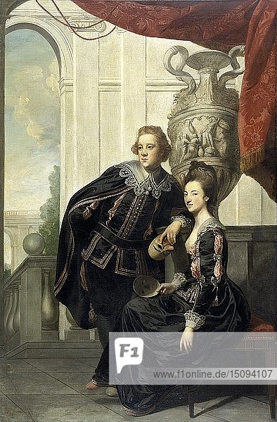 Sir Watkin Williams-Wynn und Lady Henrietta Williams-Wynn  seine Frau  in Maskenkostüm  um 1769. Schöpfer: Sir Joshua Reynolds.