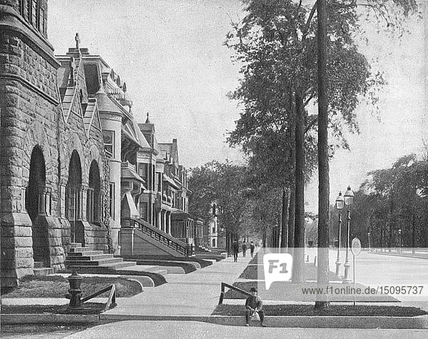 Ashland Avenue  Chicago  Illinois  USA  um 1900. Schöpfer: Unbekannt.