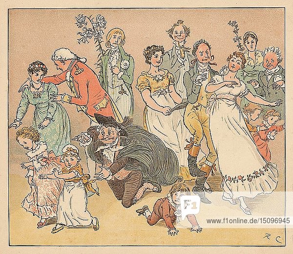 '...and they all fell to playing the game of catch-as-catch-can...' c1885 (1934). Creator: Randolph Caldecott.