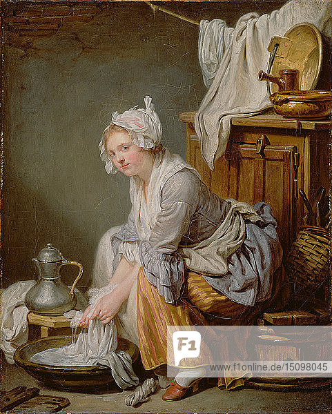 Die Wäscherin (La Blanchisseuse)  1761. Künstler: Greuze  Jean-Baptiste (1725-1805)