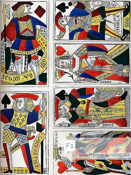Spielkarten  16. Jahrhundert  (1849). Schöpfer: Bisson & Cottard.