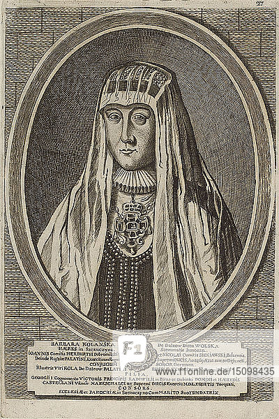 Barbara Radziwill (Kolanska). Aus: Icones Familiae Ducalis Radivilianae  1758.