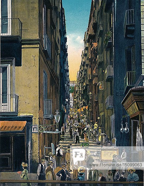 Neapel - Gradoni Di Chiaia   um 1900. Schöpfer: Unbekannt.