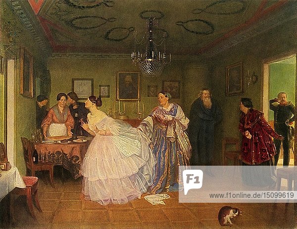 'The Major's Courtship' or 'He Improves his Situation' 1848 (1965). Creator: Pavel Andreevich Fedotov.