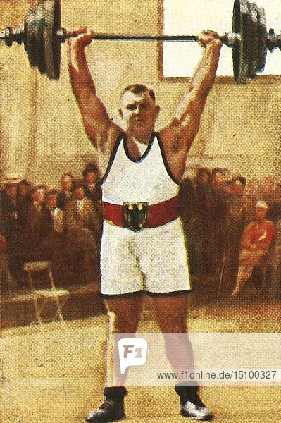Josef Straßberger  deutscher Meister im Gewichtheben  1928. Schöpfer: Unbekannt.