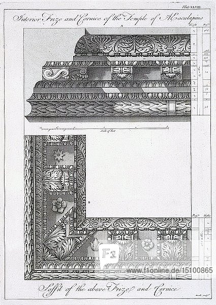 Interior frieze and cornice of the Temple of Aesculapius  pub. 1764. Creator: Robert Adam (1728-92).