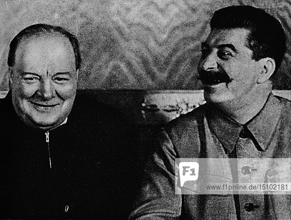 Joseph Stalin und Mr. Churchill (1942)   (1945). Schöpfer: Unbekannt.