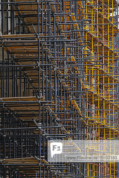 Scaffolding on apartment building