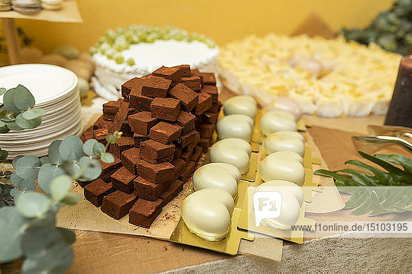 Chocolates on table